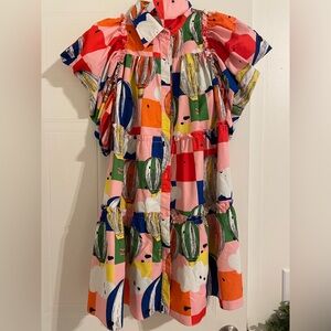 SHEIN Colorful Geometric Print Dress